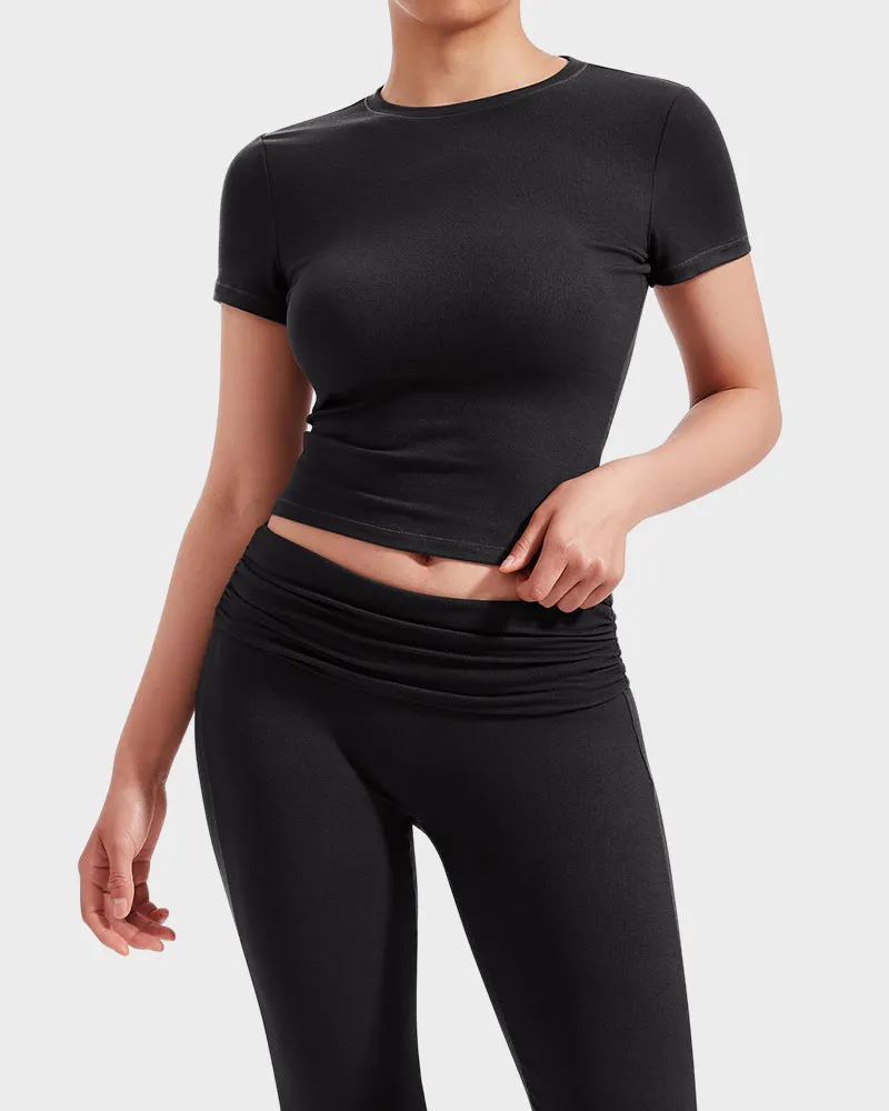 2-Piece Lounge Set for Women - Tops & Flare Pants
