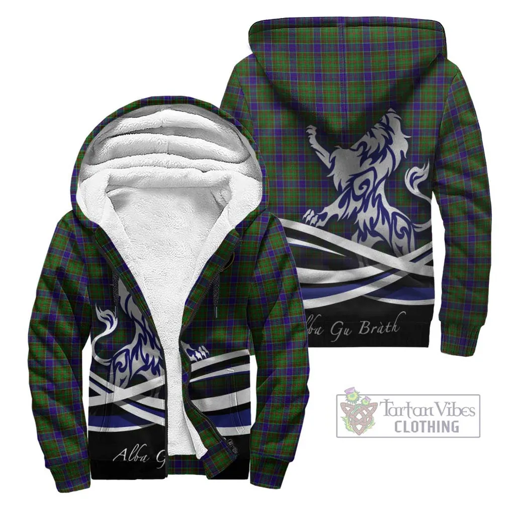 Adam Tartan Sherpa Hoodie with Alba Gu Brath Regal Lion Emblem