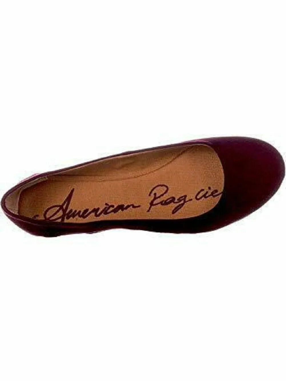 American Rag Women ELLIE Fabric Closed Toe Slide Flats Wine Ballet Flat US 7 W