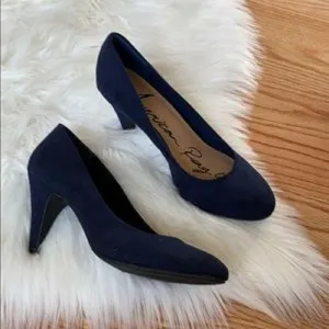 American Rag Women Felix Fabric Round Toe Classic Pumps 3" Heel Shoe US 9 M Blue