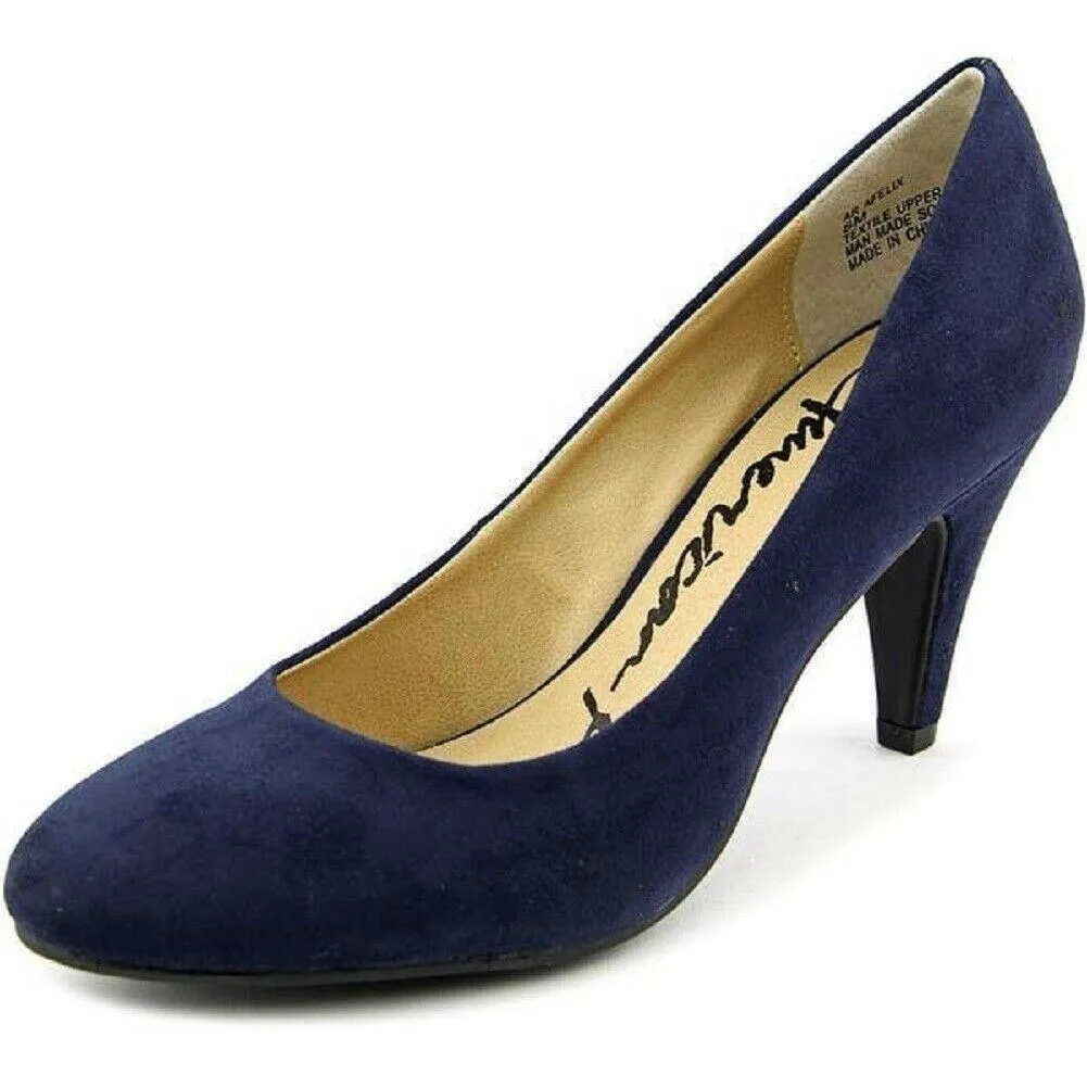 American Rag Women Felix Fabric Round Toe Classic Pumps 3" Heel Shoe US 9 M Blue