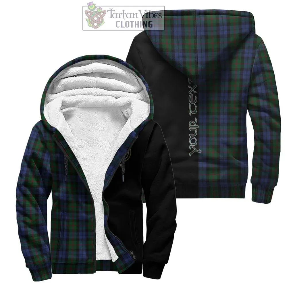 Baird Tartan Sherpa Hoodie with Family Crest and Half Of Me Style