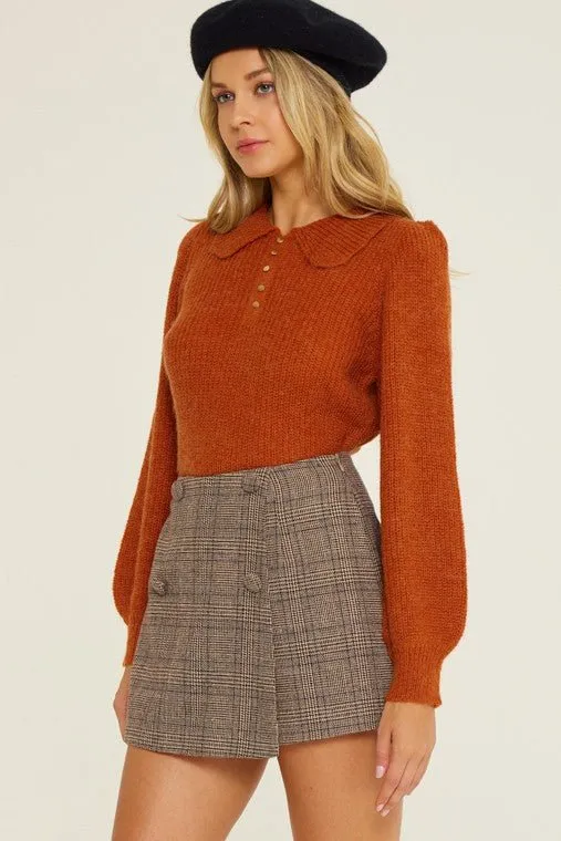 Brown Plaid Skort