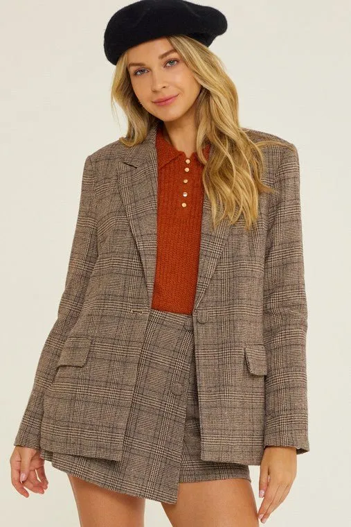 Brown Plaid Skort