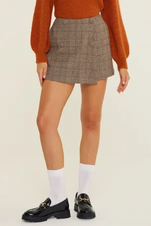 Brown Plaid Skort
