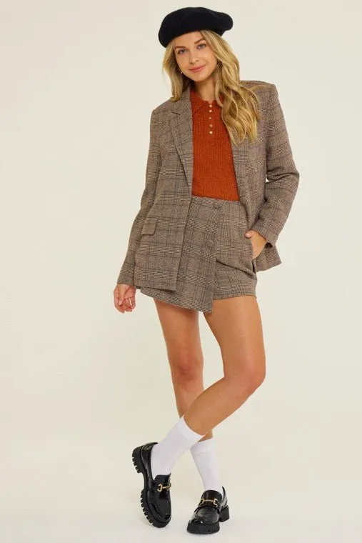Brown Plaid Skort