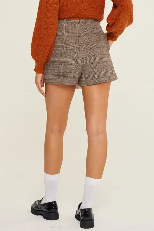 Brown Plaid Skort
