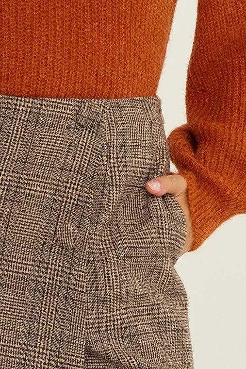 Brown Plaid Skort