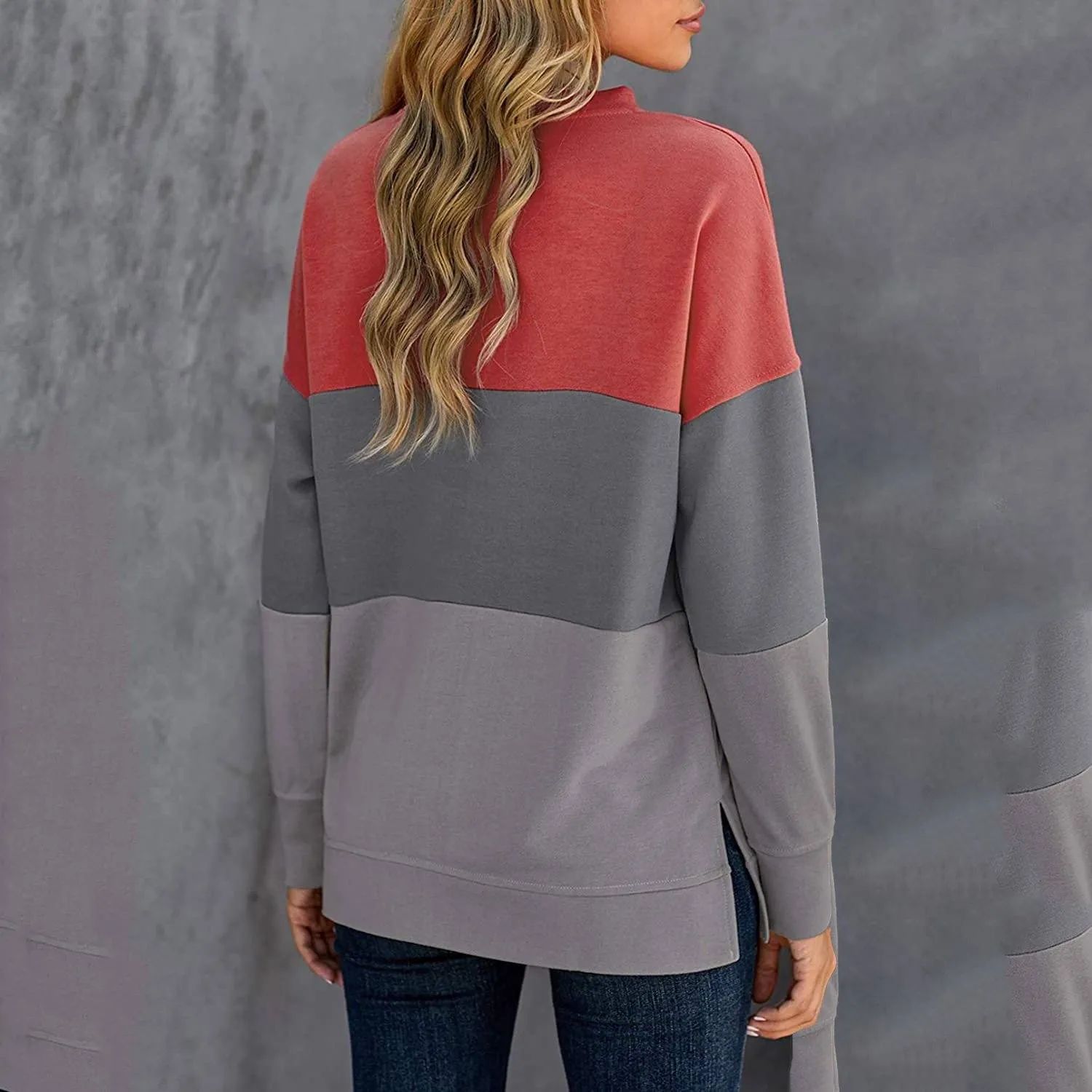 Casual Crewneck Tie Dye Sweatshirt Striped Printed Loose Soft Long Sleeve Pullover Tops Shirts