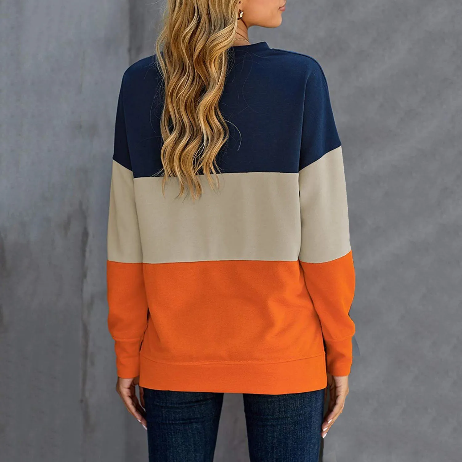 Casual Crewneck Tie Dye Sweatshirt Striped Printed Loose Soft Long Sleeve Pullover Tops Shirts