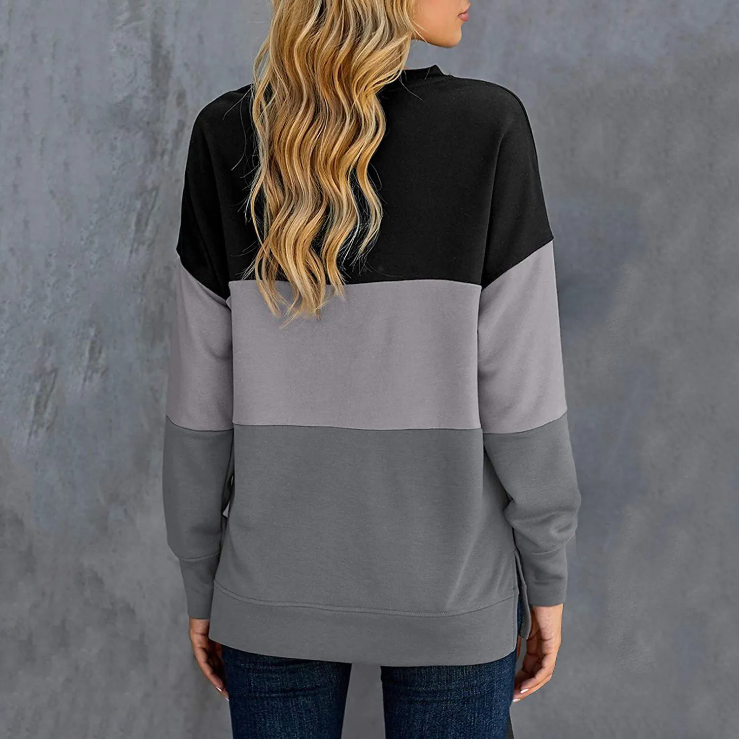 Casual Crewneck Tie Dye Sweatshirt Striped Printed Loose Soft Long Sleeve Pullover Tops Shirts