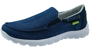 ChayChax Scarpe da Barca Uomo Comode Scarpe da Ginnastica Basse Slip On Loafer Mocassini Leggera Canvas Sneaker,Blu,43 EU