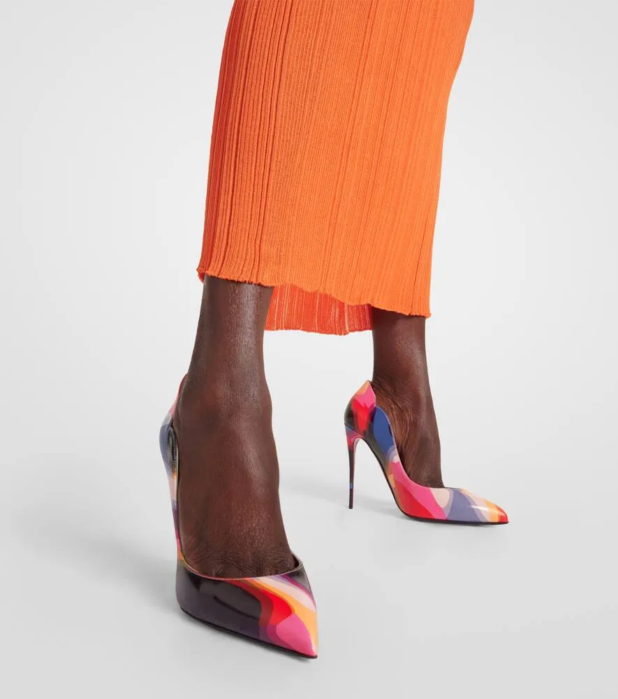 Christian Louboutin Hot Chick 100 printed leather pumps