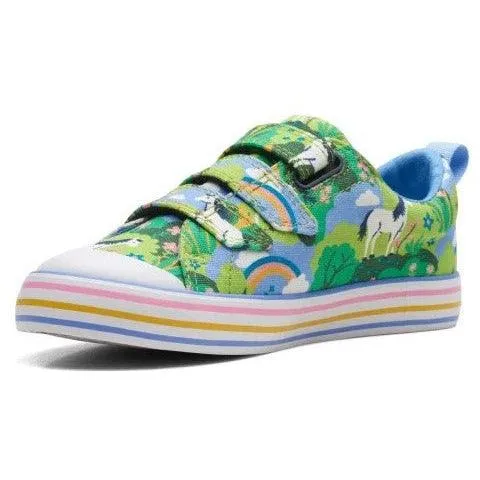 Clarks Girls Shoe Foxing Lo Beau K. Light Blue Combi