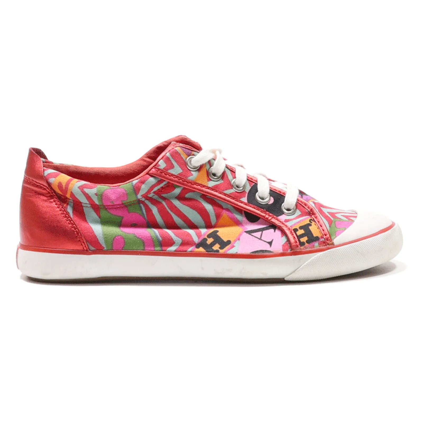 COACH Low Top Trainers Red Canvas Womens UK 7