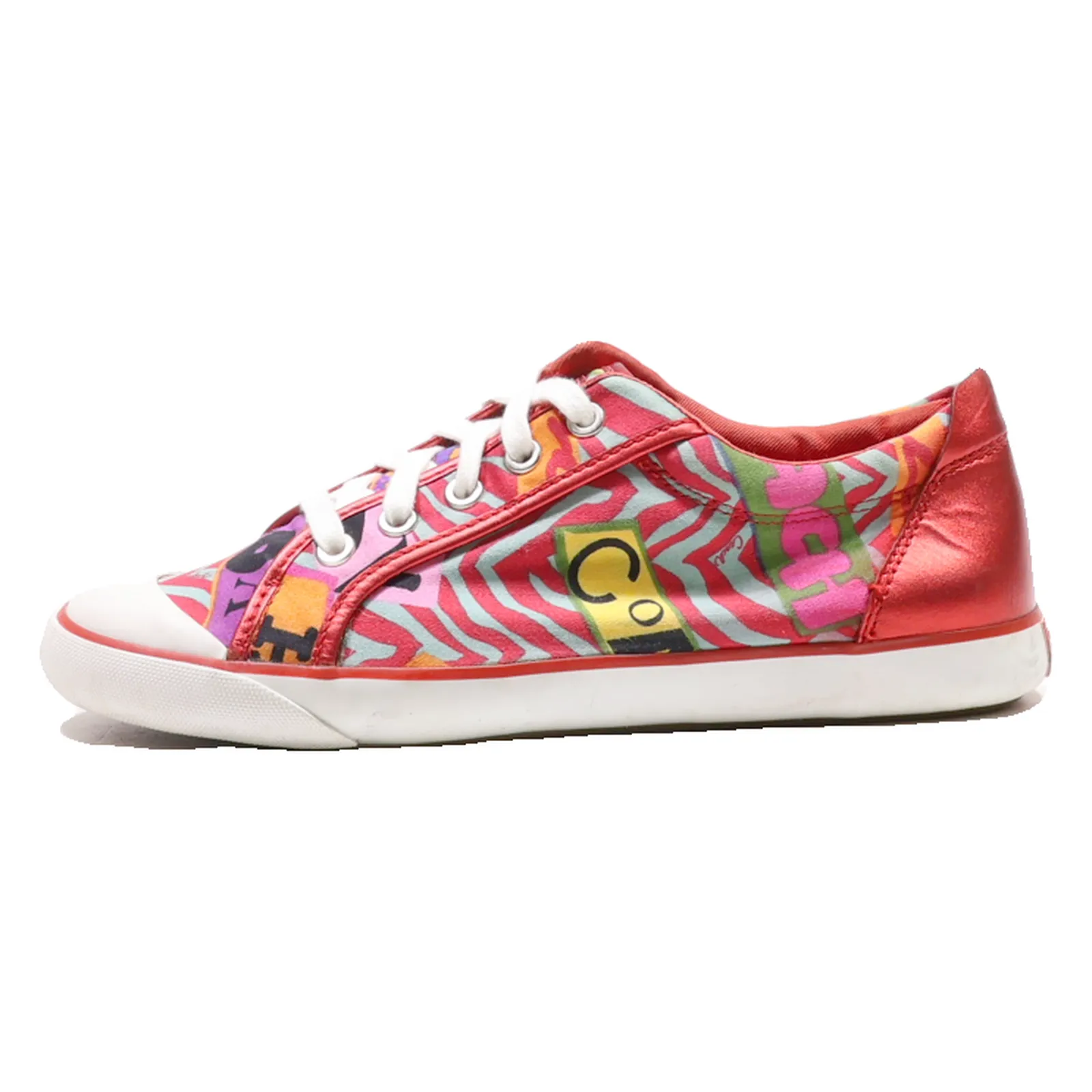 COACH Low Top Trainers Red Canvas Womens UK 7