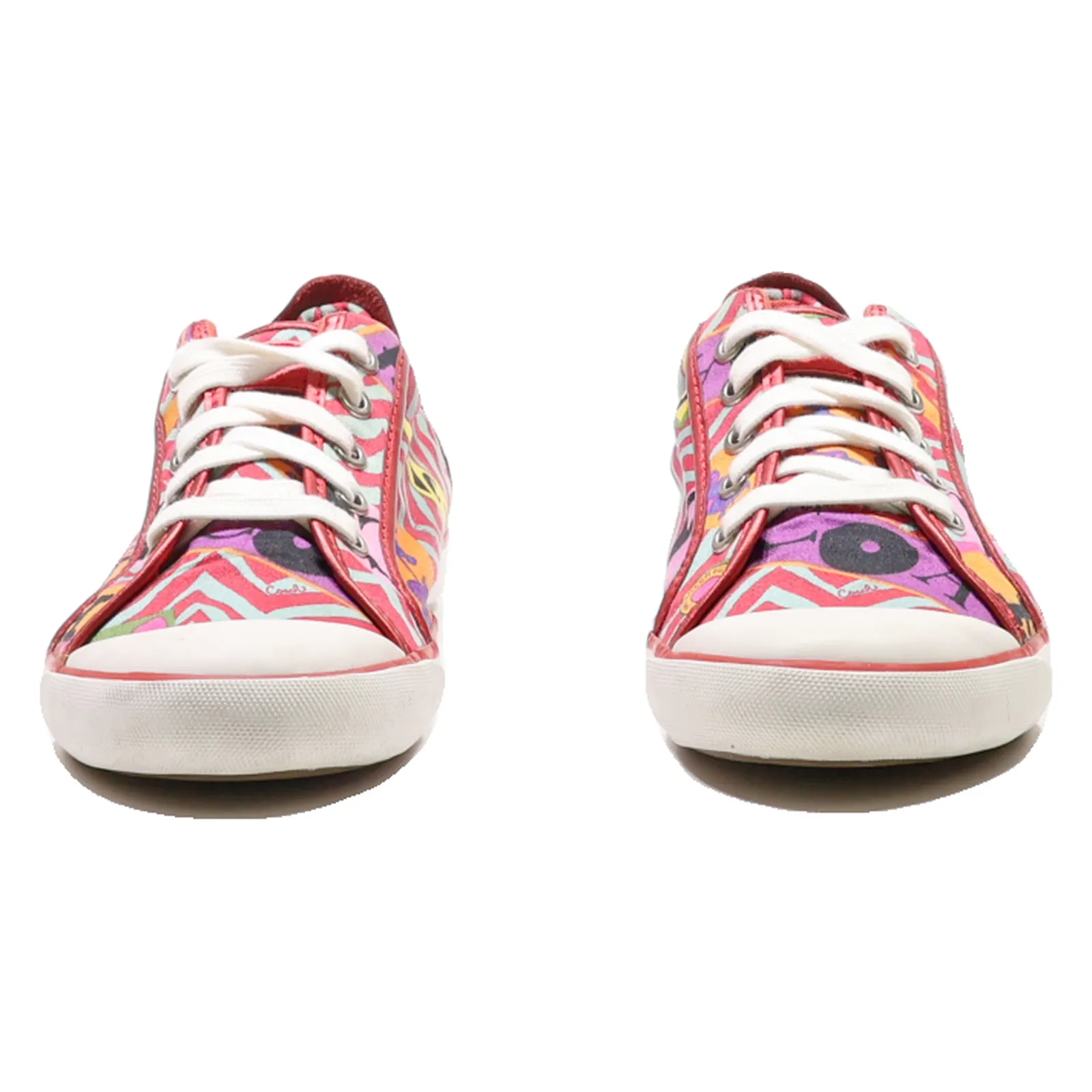 COACH Low Top Trainers Red Canvas Womens UK 7