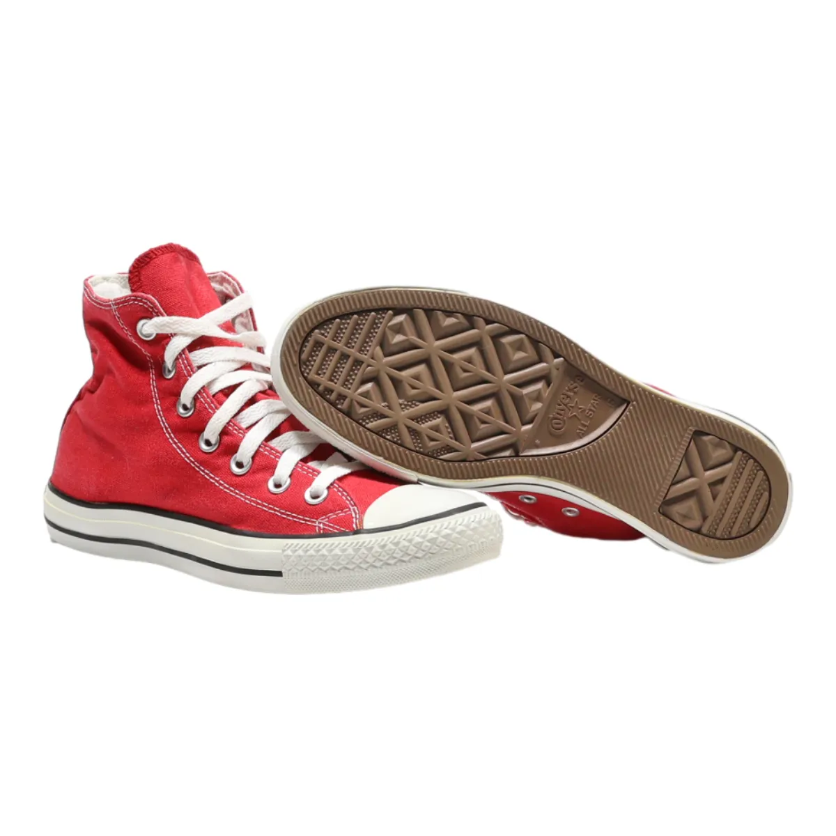 CONVERSE Chuck Taylor All Star High Top Trainers Red Canvas Womens UK 6