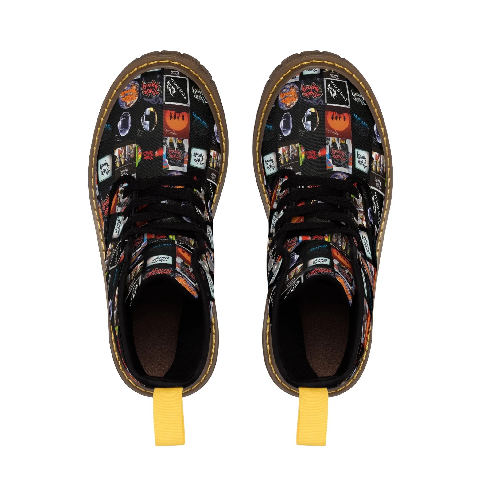 Daft Punk Album Cover Art Collage Women's Canvas Boots