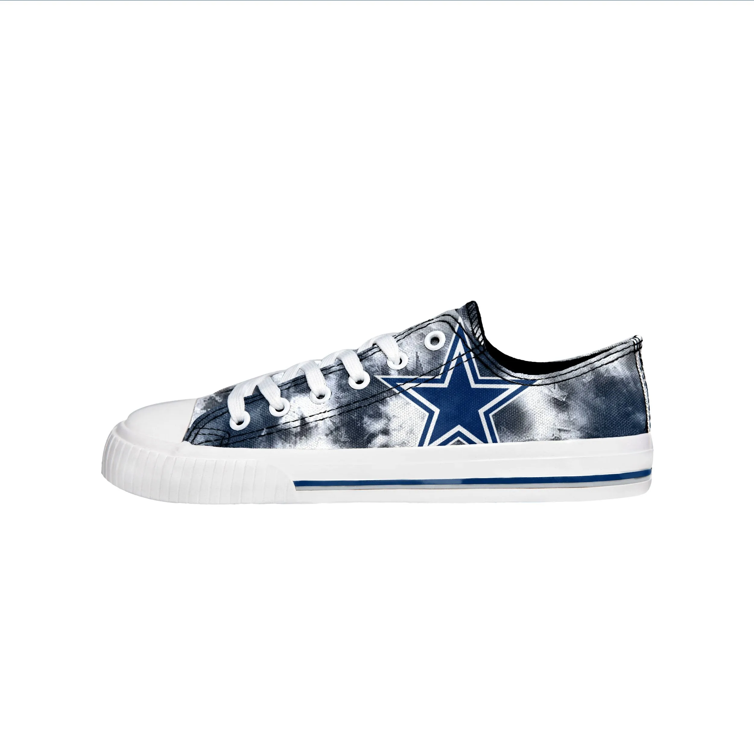 Dallas Cowboys NFL Womens Low Top Tie-Dye Canvas Shoes