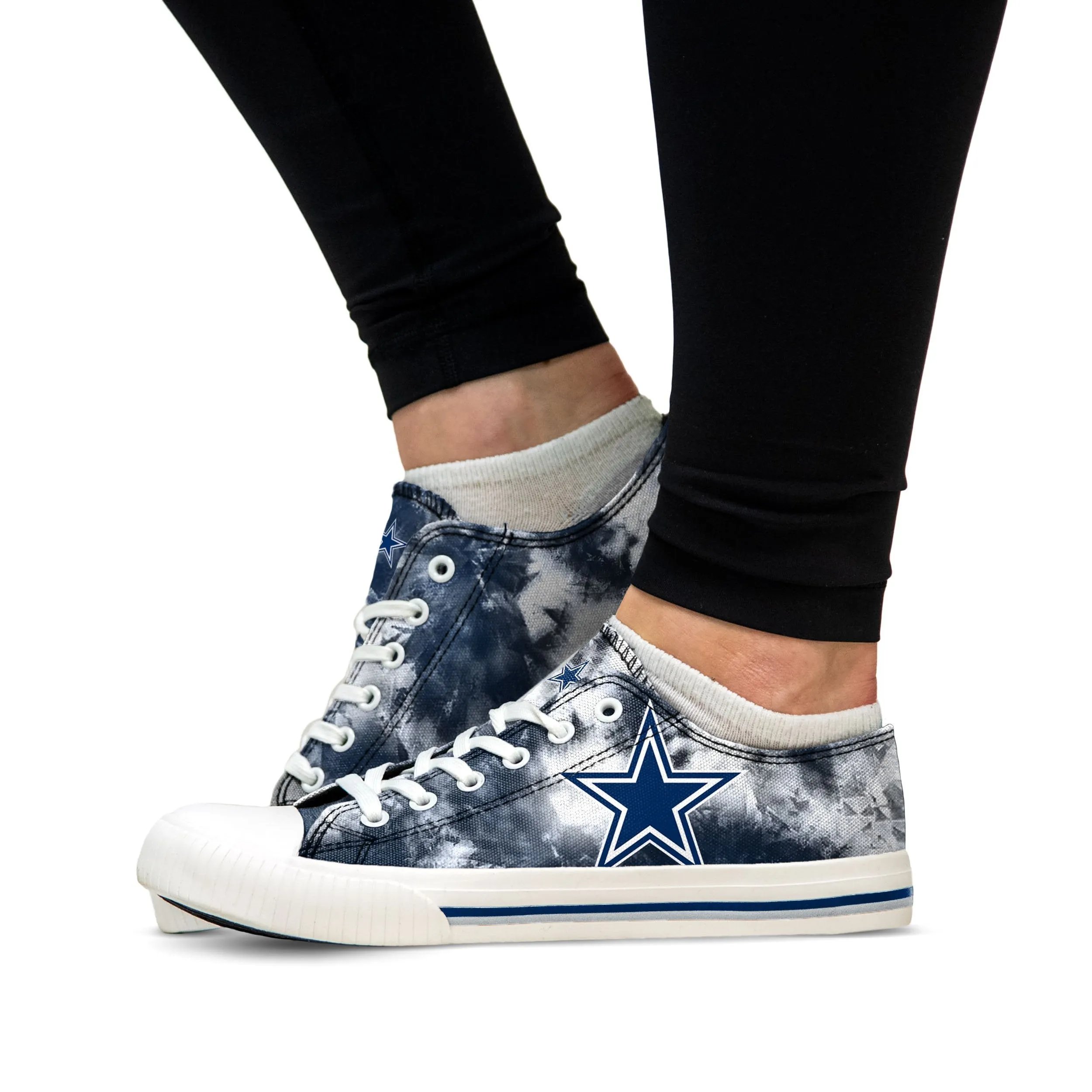 Dallas Cowboys NFL Womens Low Top Tie-Dye Canvas Shoes