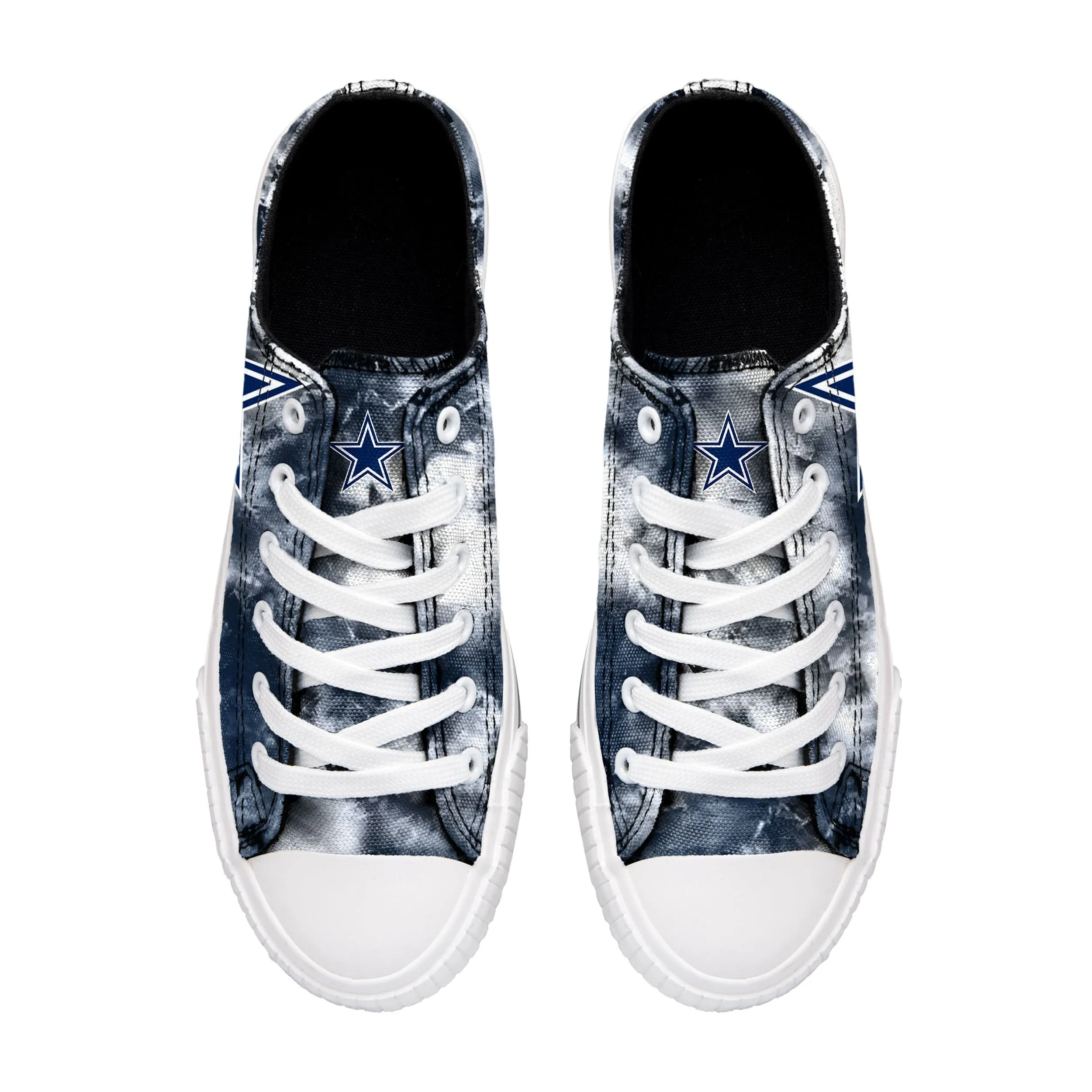 Dallas Cowboys NFL Womens Low Top Tie-Dye Canvas Shoes