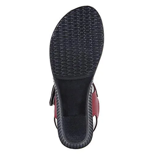 Earton Women's Footwear Maroon-817 Canvas Sandals (6 UK)