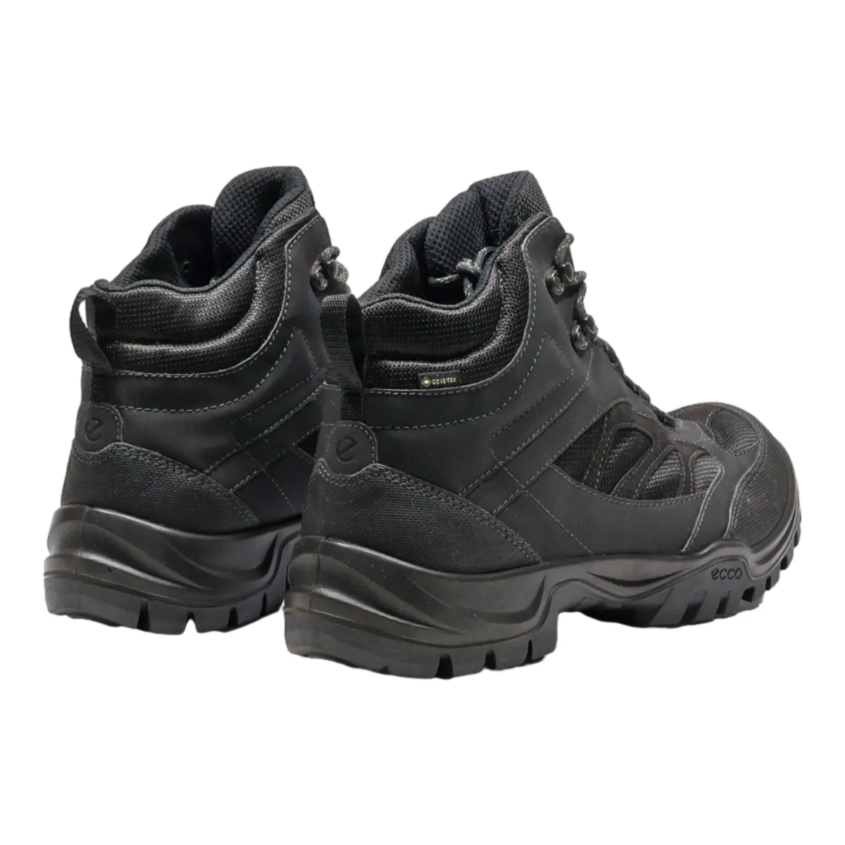 ECCO Hiking Boots Black Canvas Mens UK 11.5