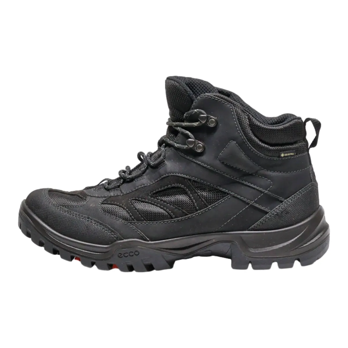 ECCO Hiking Boots Black Canvas Mens UK 11.5