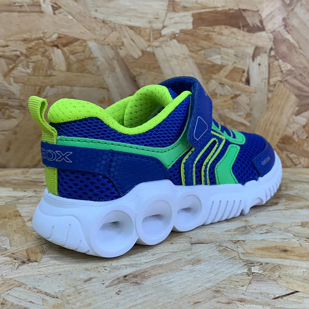 Geox Kids Wroom Light Up Trainers - Royal / Lime