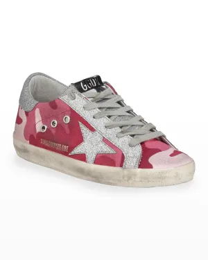 GOLDEN GOOSE SUPERSTAR GLITTERED CAMO SNEAKERS