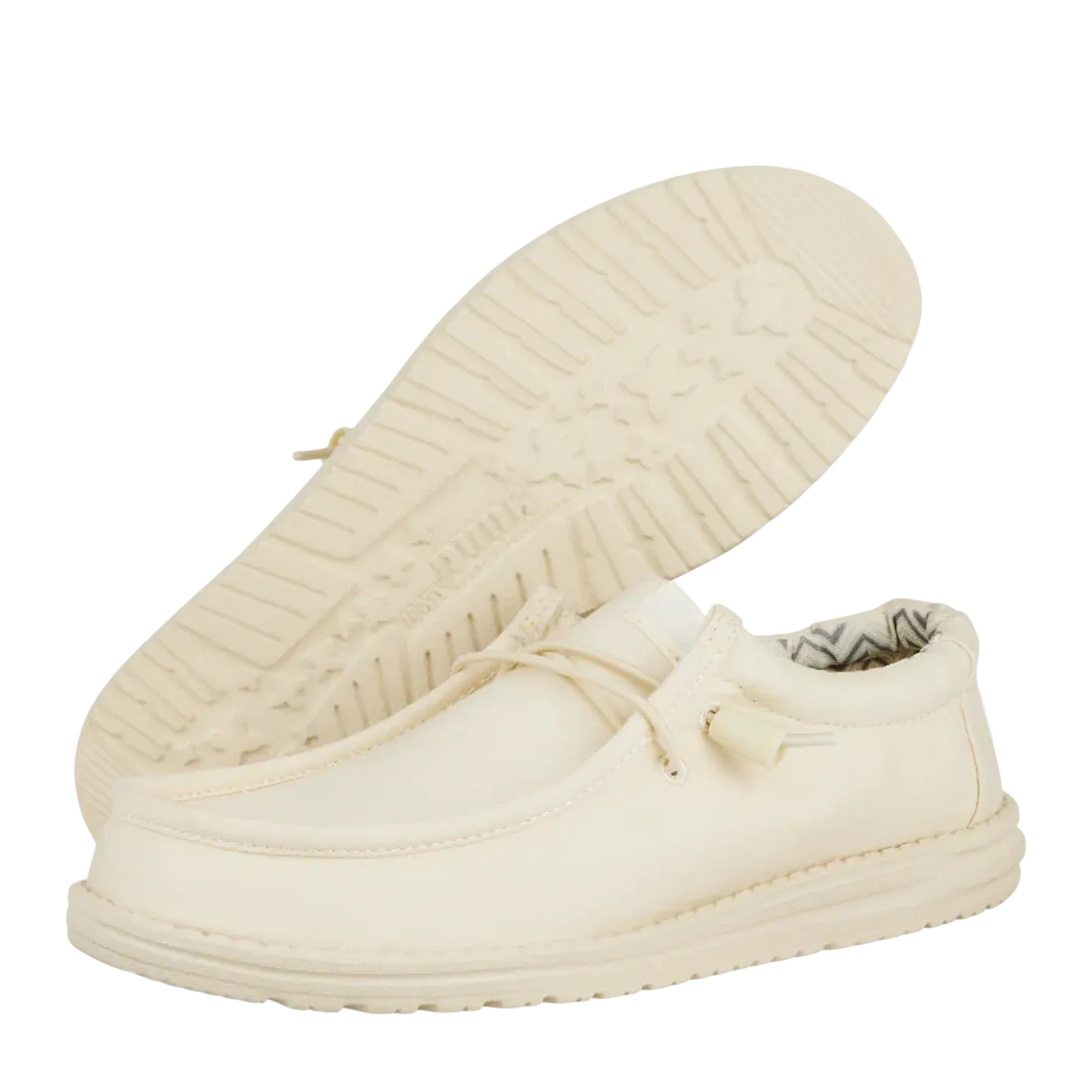 Hey Dude Mens Wally Stretch Canvas Stone White
