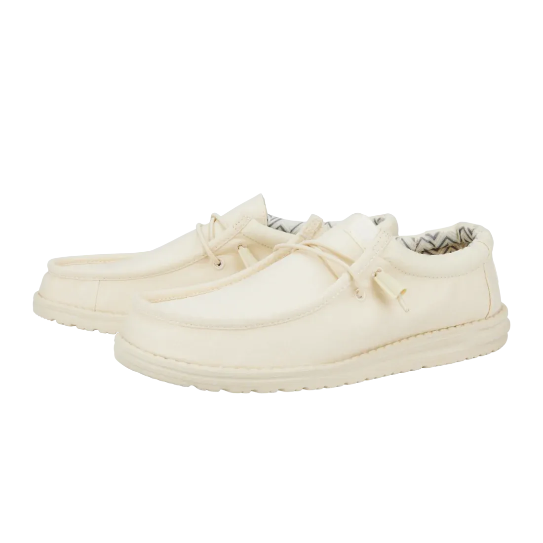 Hey Dude Mens Wally Stretch Canvas Stone White