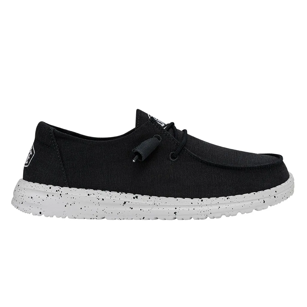 Hey Dude Wendy Slub Canvas Navy Women's Slip On Canvas Relaxed Fit Shoes