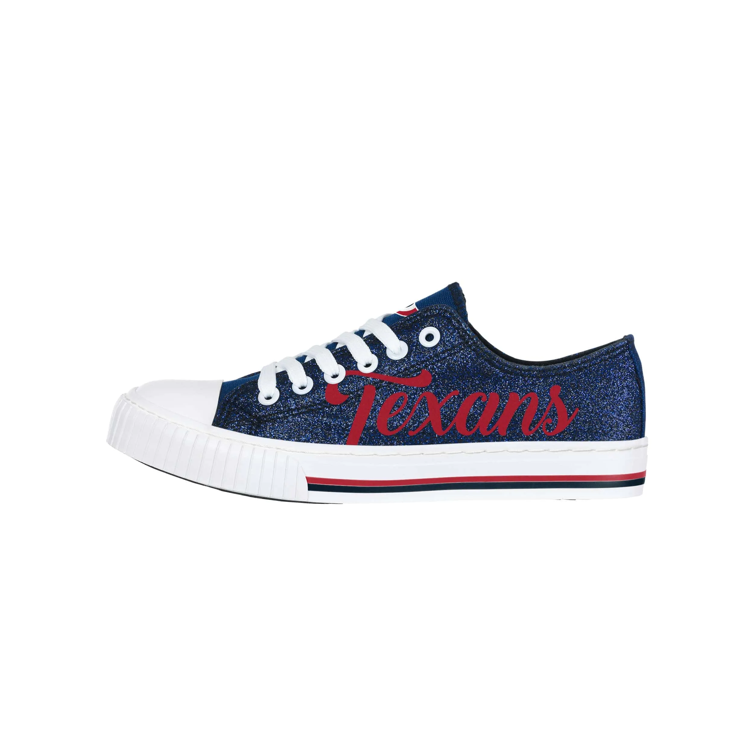 Houston Texans NFL Womens Color Glitter Low Top Canvas Shoes