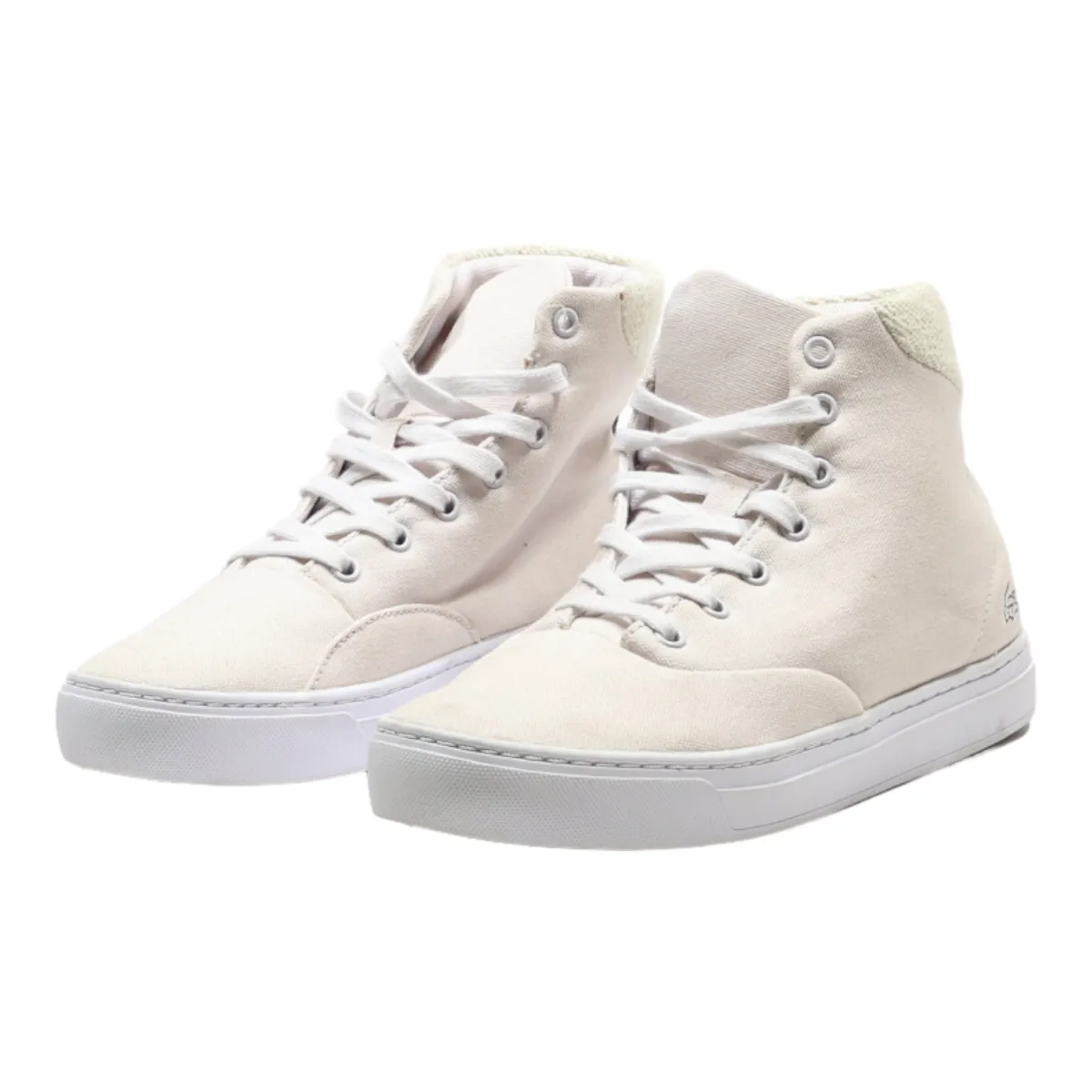 LACOSTE High Top Trainers Pink Canvas Womens UK 4