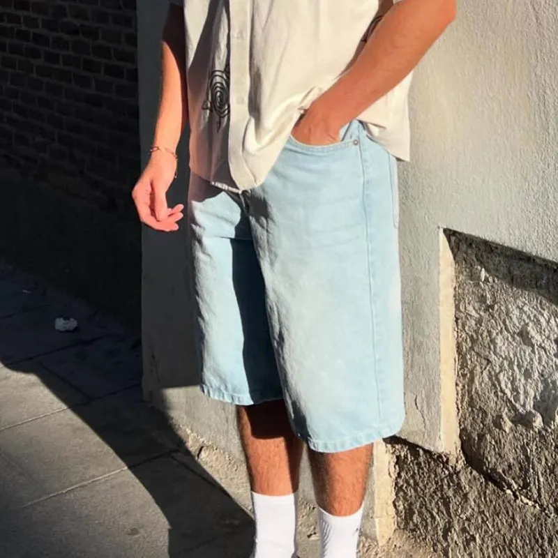Loose Denim Shorts – Wide Fit with Functional Pockets
