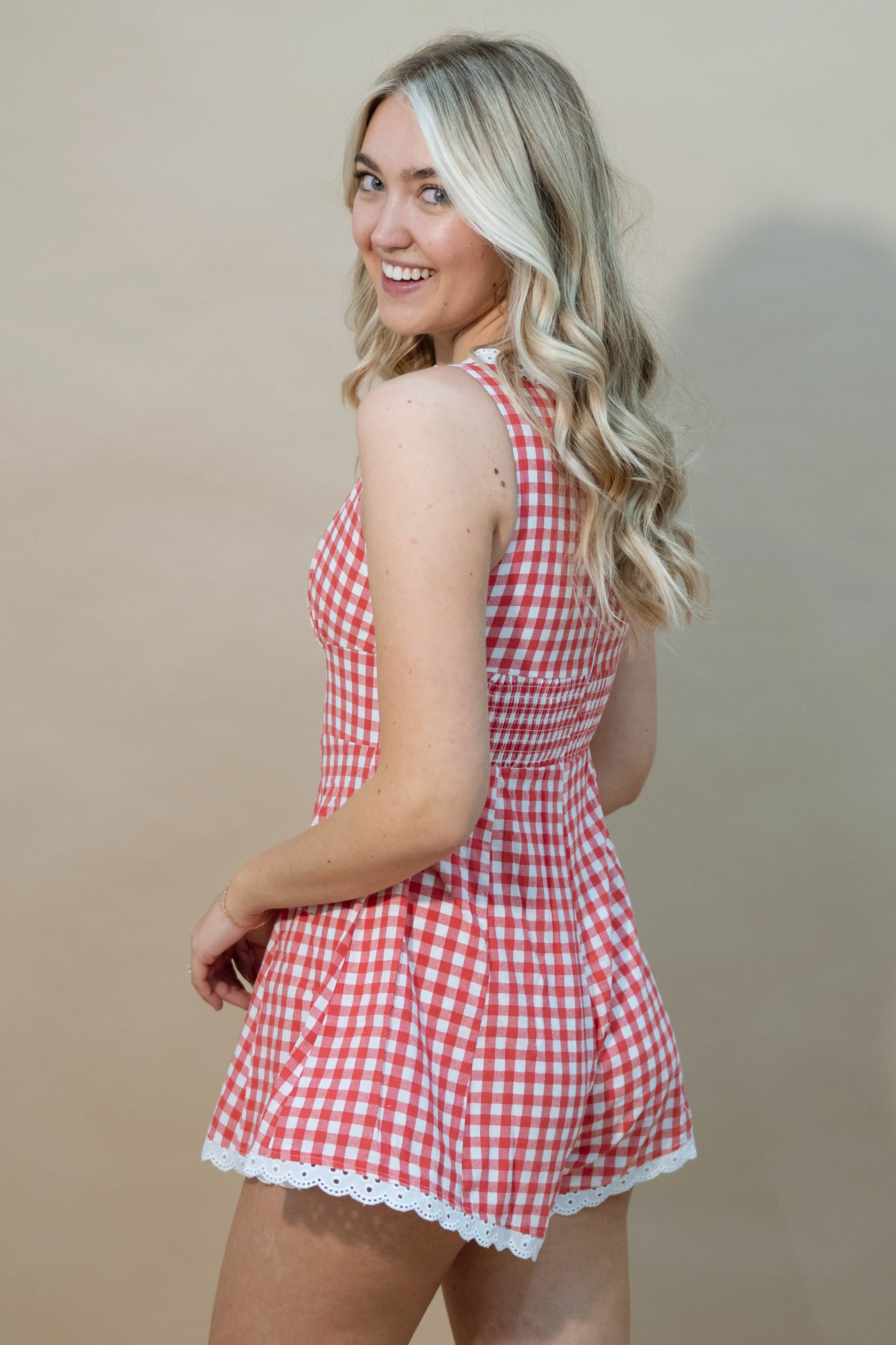 Marley Gingham Mini Romper