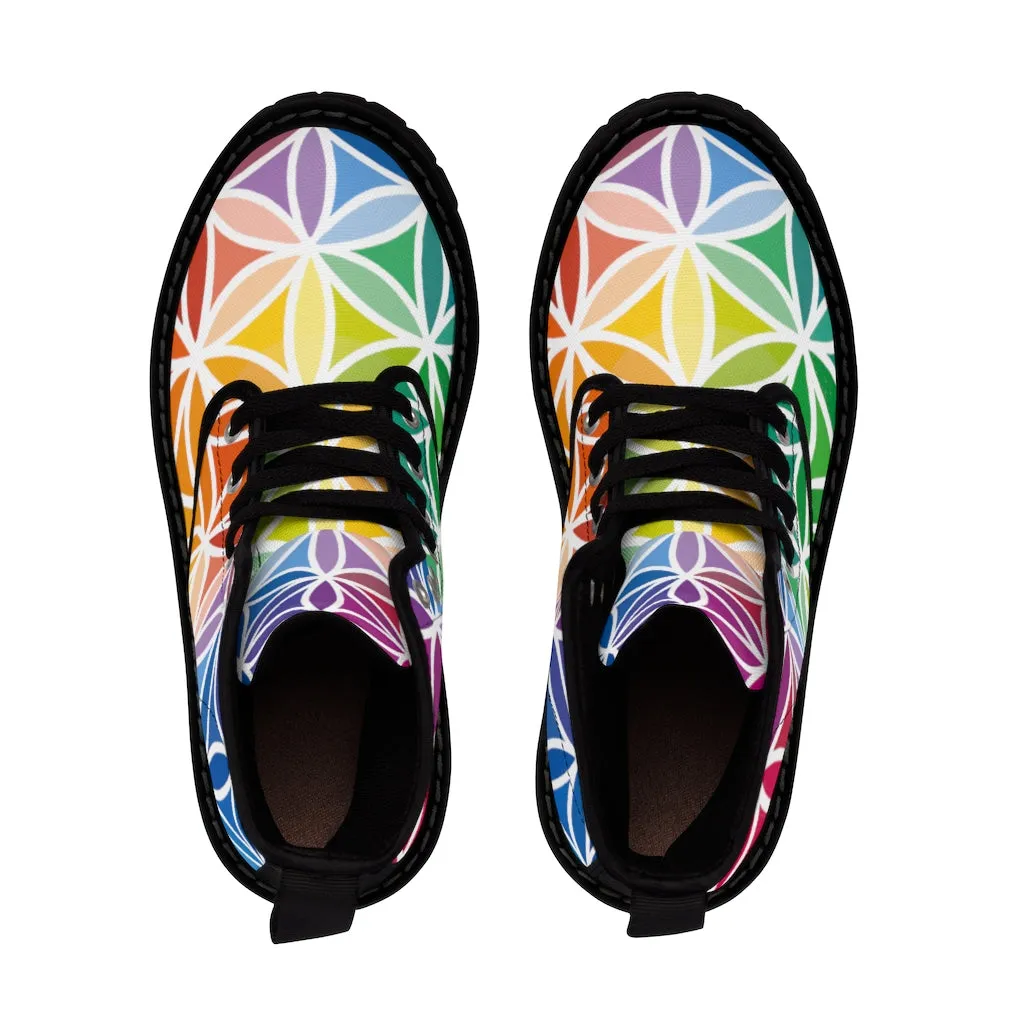 Men's Canvas Boots - Flower of Life