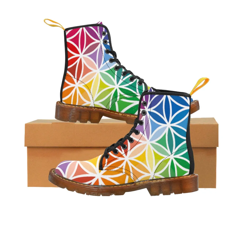 Men's Canvas Boots - Flower of Life