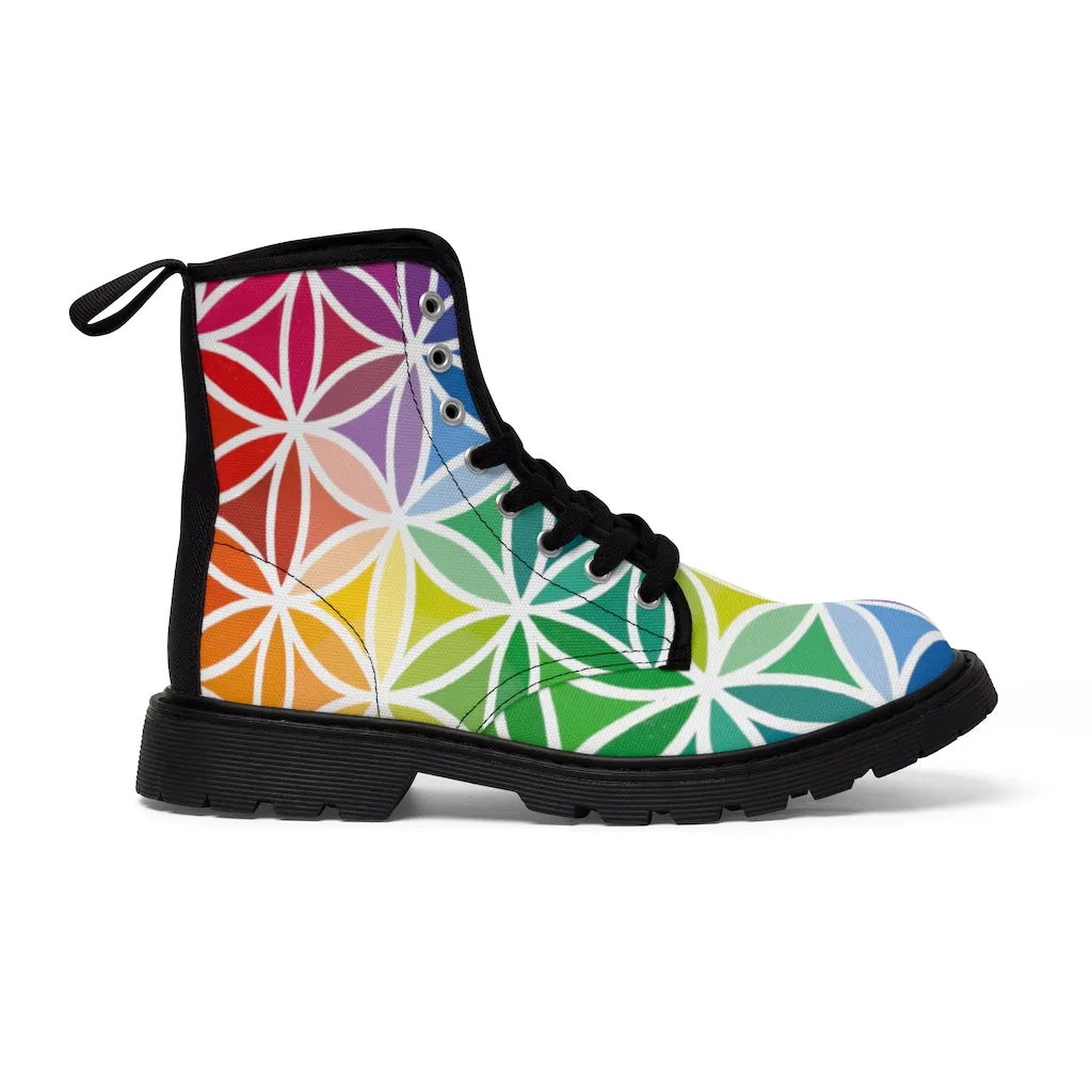Men's Canvas Boots - Flower of Life