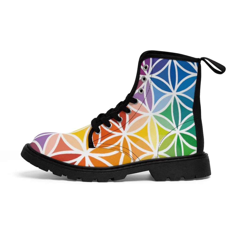Men's Canvas Boots - Flower of Life