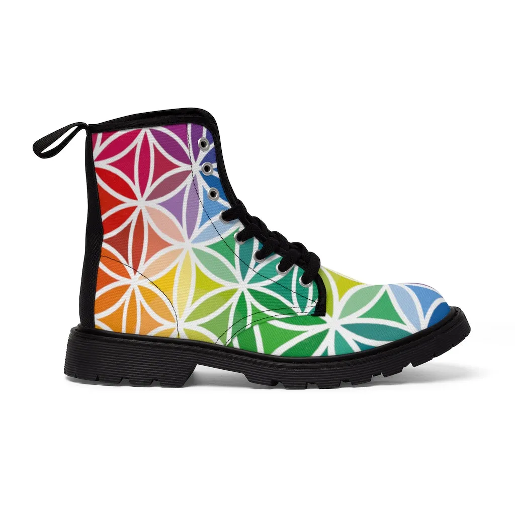 Men's Canvas Boots - Flower of Life
