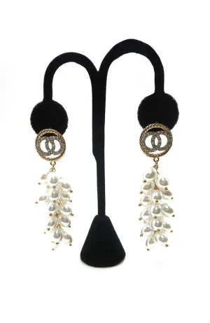 Multi Pearl Charm Drop Earrings
