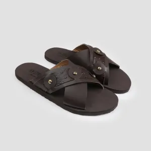 MULTI PIECE LEATHER SLIPPER