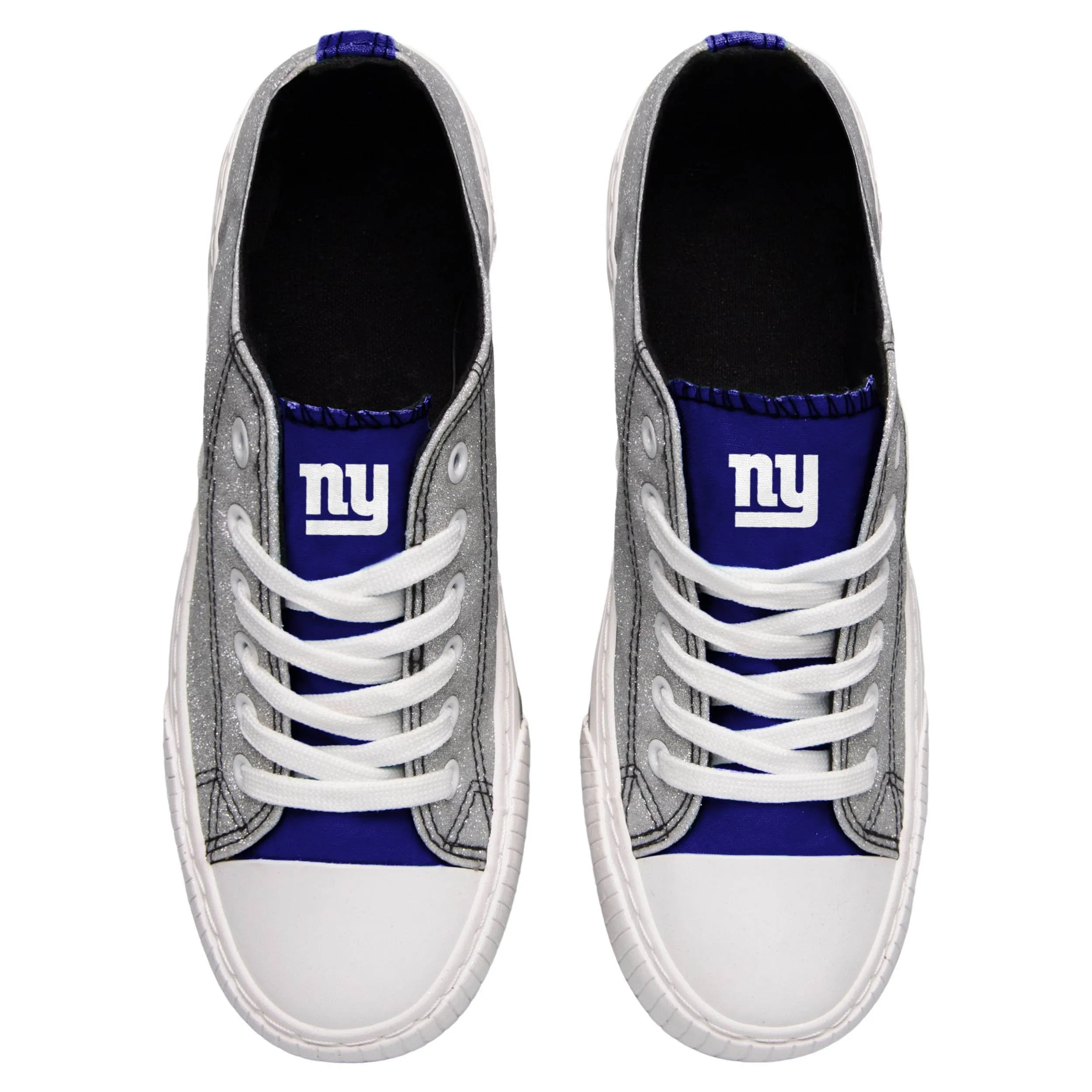 New York Giants NFL Womens Glitter Low Top Canvas Shoes