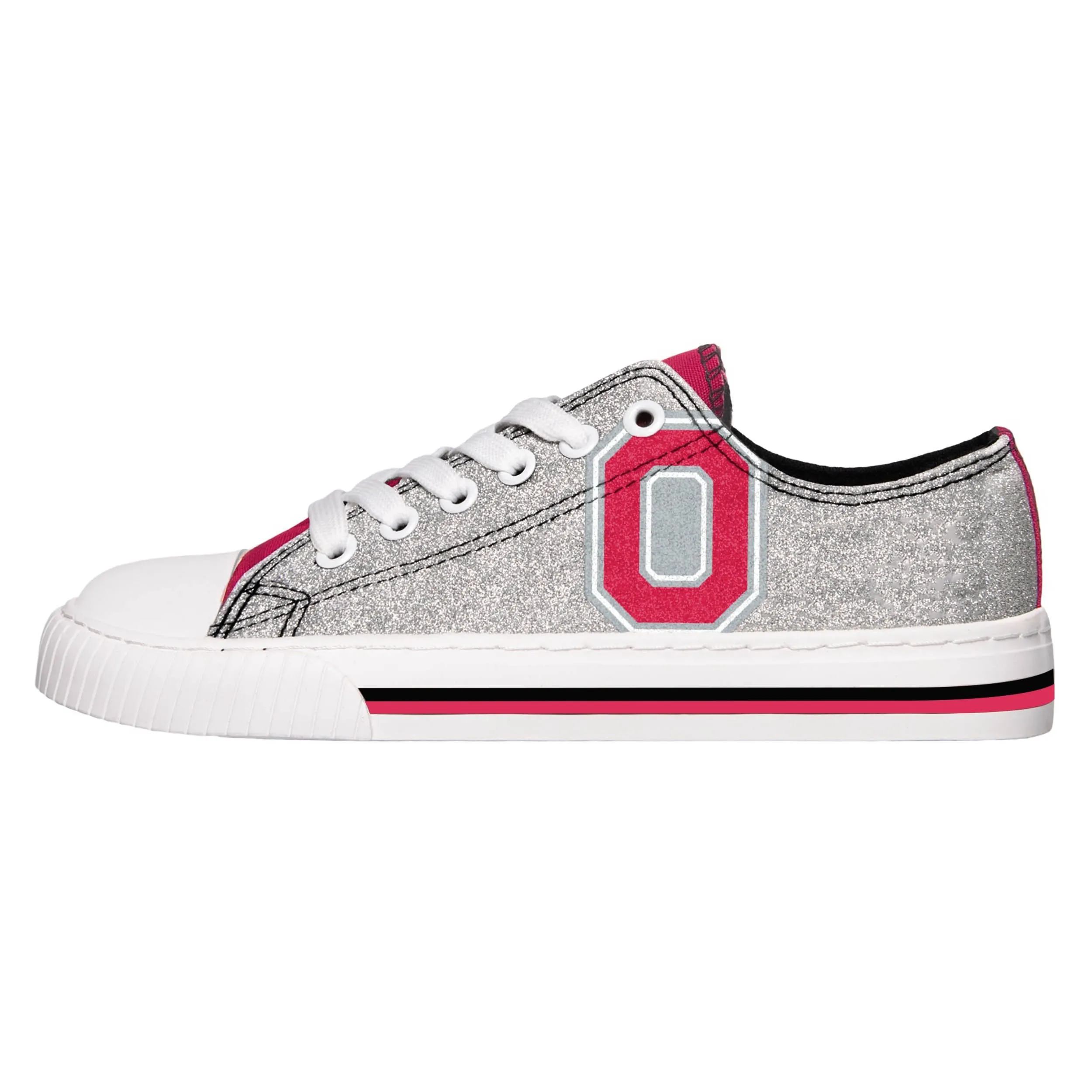 Ohio State Buckeyes NCAA Womens Glitter Low Top Canvas Shoes