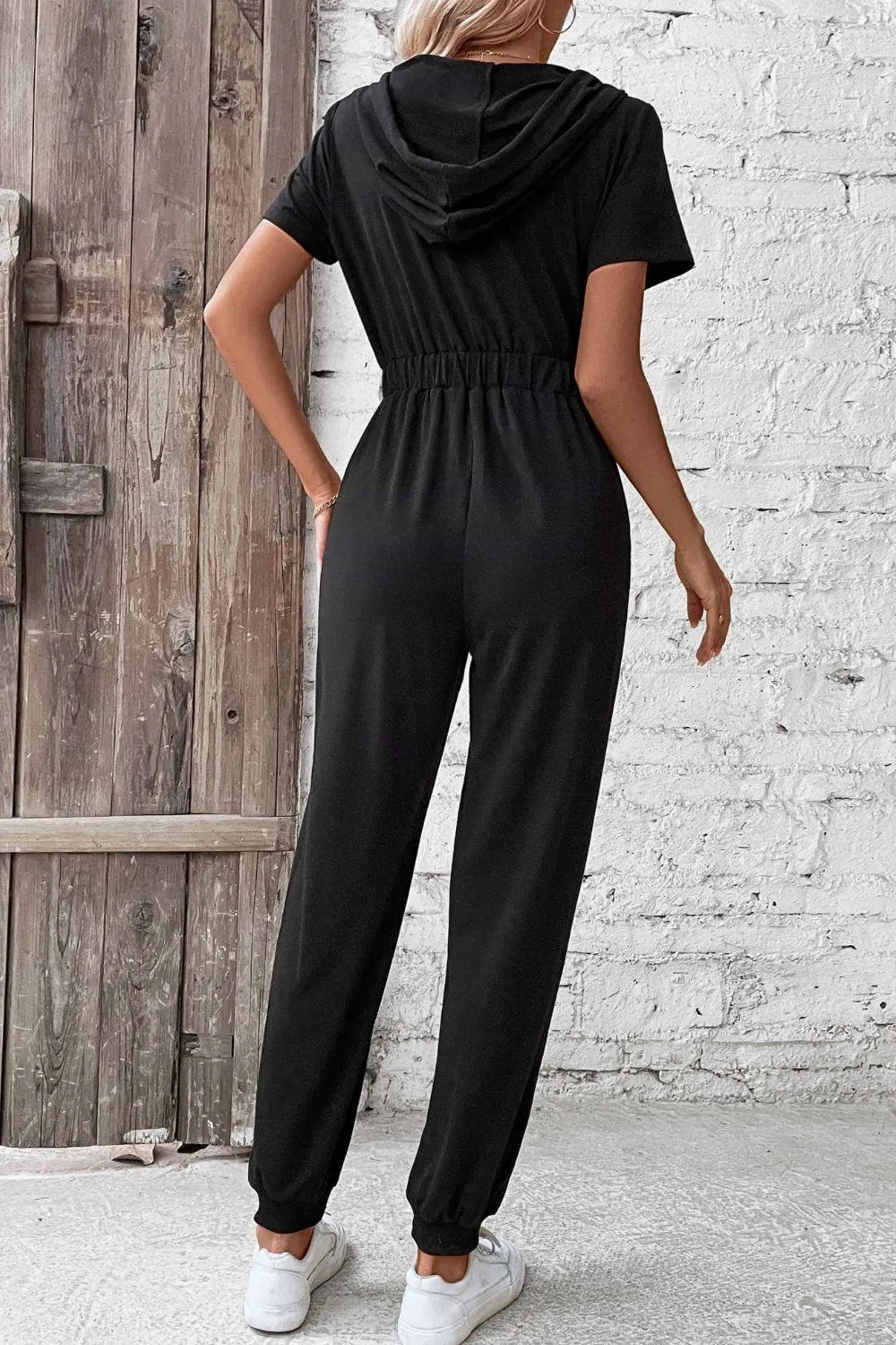 Outdoor Ready Tapered Leg Zip-Up Hooded Jumpsuit