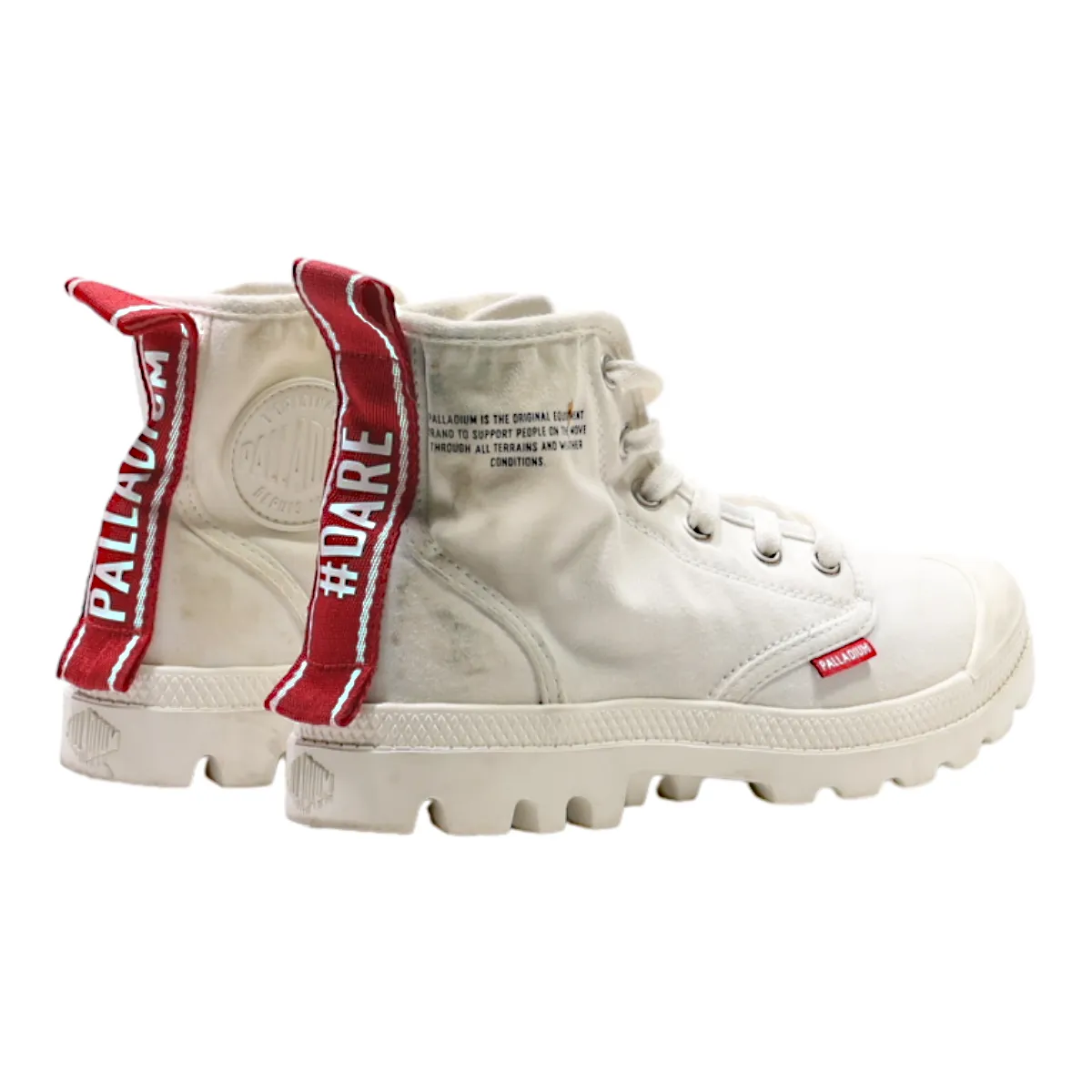PALLADIUM Ankle Boots White Canvas Womens UK 3.5