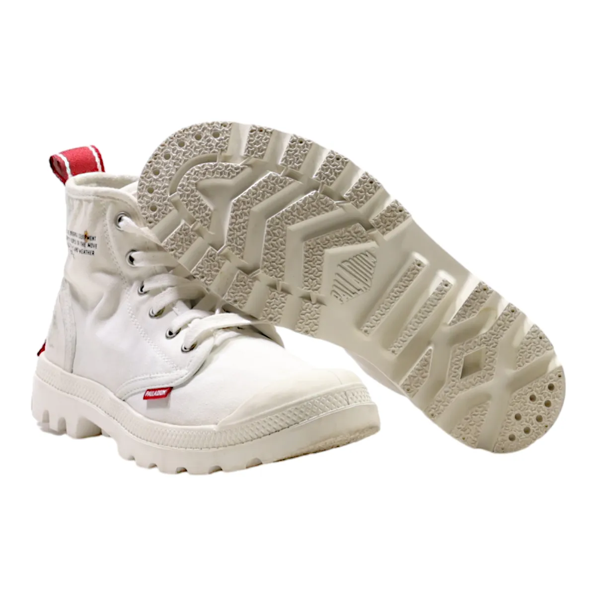 PALLADIUM Ankle Boots White Canvas Womens UK 3.5